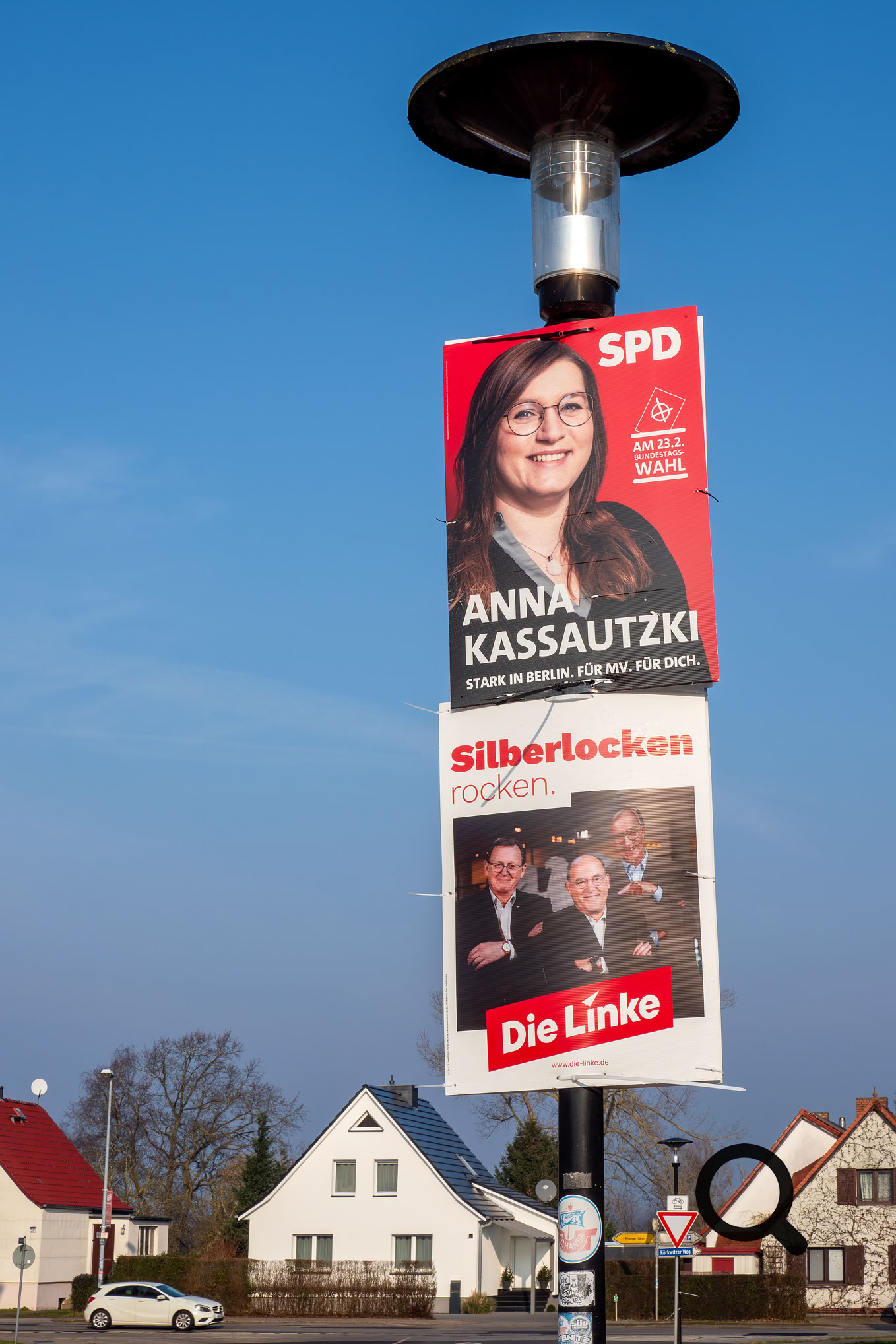 Wahlkampfwerbung, Silberlocken, Die Linke, SPD