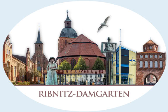 Autoaufkleber: Stadtansicht (Panorama) von Ribnitz-Damgarten